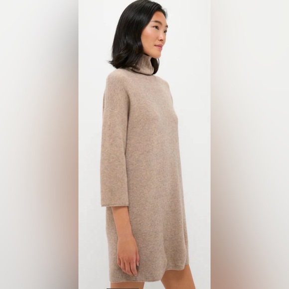 Pomander Place Cozy Tan Vivienne Knit 3/4 Sleeve Dress - Picture 3 of 9